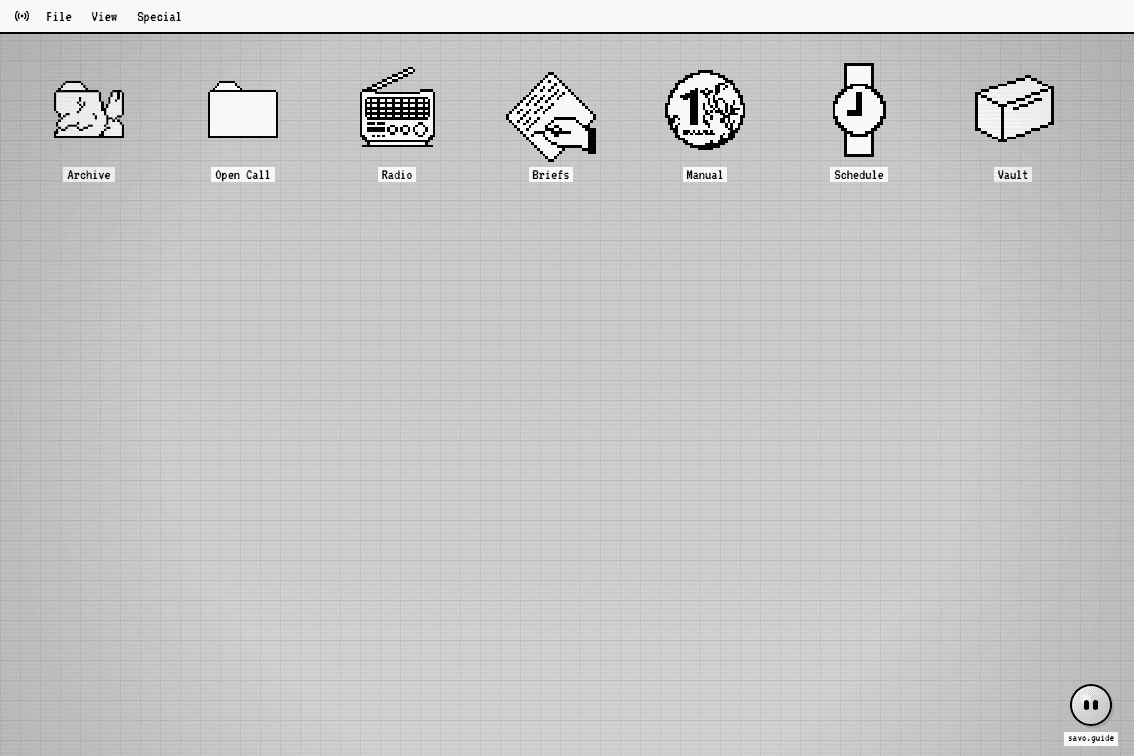 Desktop interface home screen screenshot